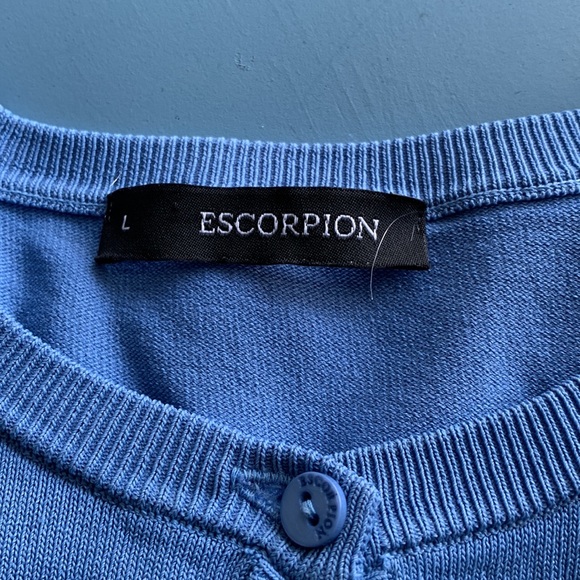 BLUE BUTTON UP CARDIGAN - Picture 3 of 9